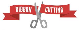 graphic of scissors cutting a red ribbon