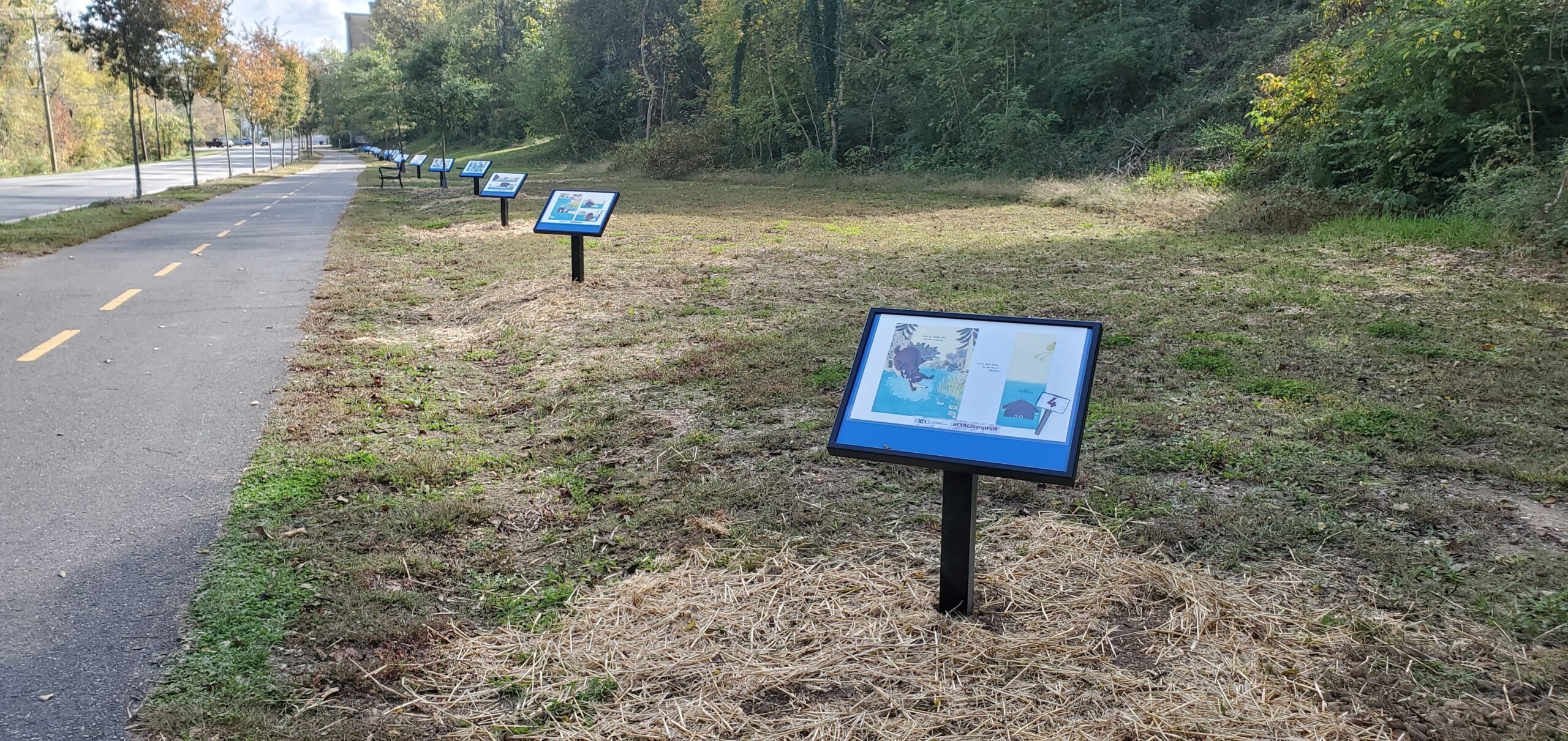 Story boards placed along Fredericksburg trail