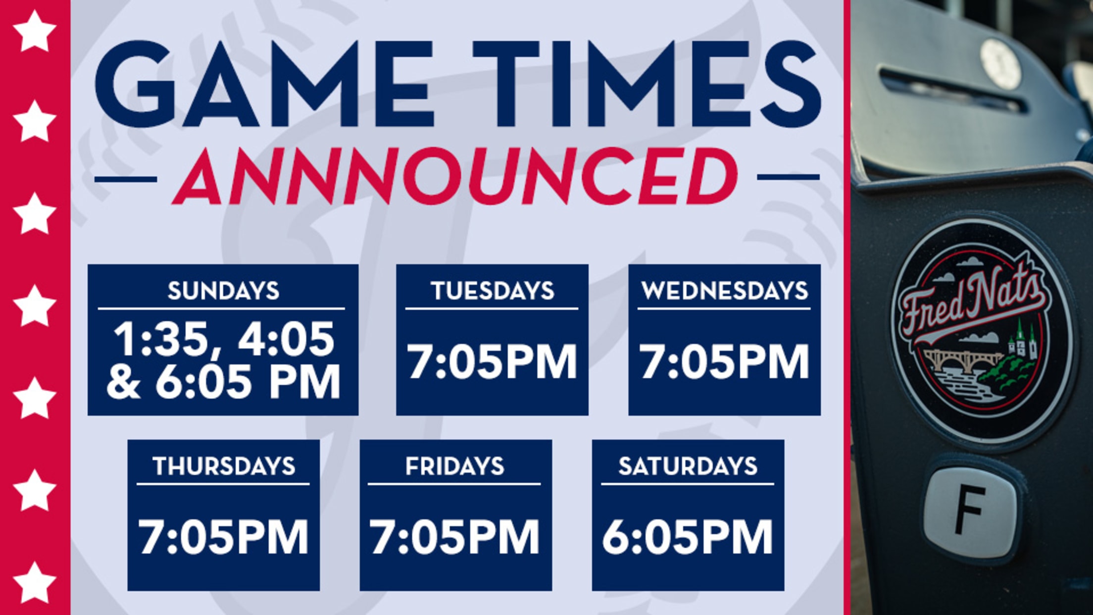 FredNats announce game times for 2021 season