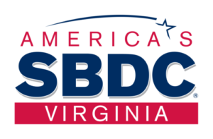 Lettering in red and blue for SBDC