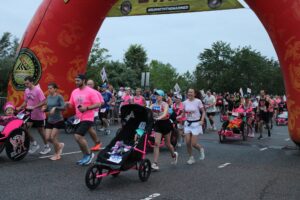 Group of runners during marathon.