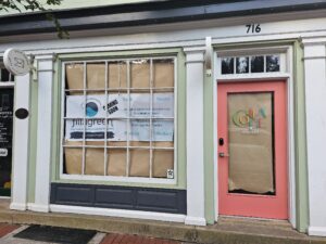 Fillagreen banner in window of 716 Caroline St.