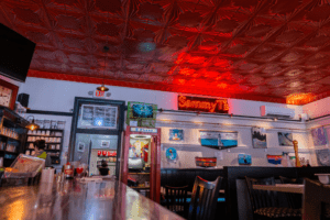 Interior of Sammy T's restaurant on Caroline St in Fredericksburg, VA