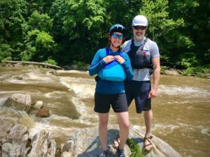 April & Keith Peterson next to Rappahannock River.