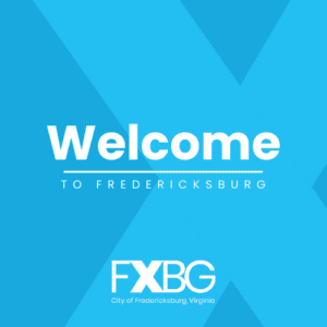 Welcome to Fredericksburg blue image.