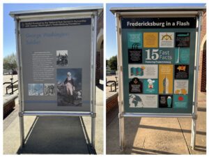 Panel signs at Virginia Welcome Cemter.